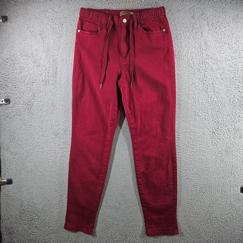 Judy Blue Burgundy Drawstring High-Rise Joggers
